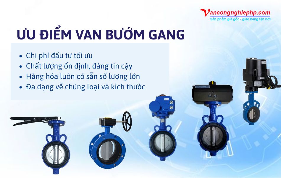 ưu điểm van bướm gang