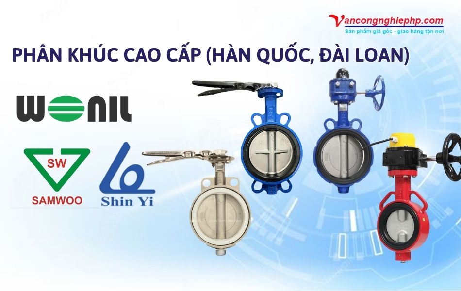 Van bướm DN150 thương hiệu Wonil, Samwoo, Shinyi