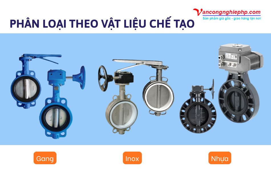 Vật liệu chế tạo van bướm DN150 - Gang, inox, nhựa