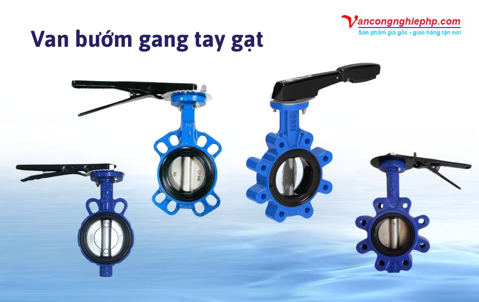 Các loại van bướm gang tay gạt