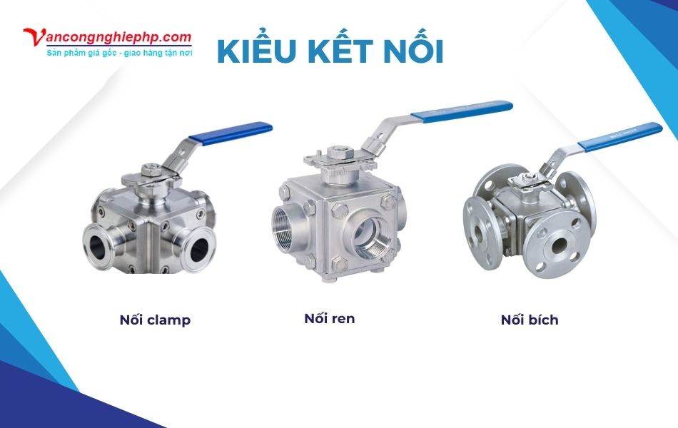 Các kiểu kết nối của van bi 4 ngã