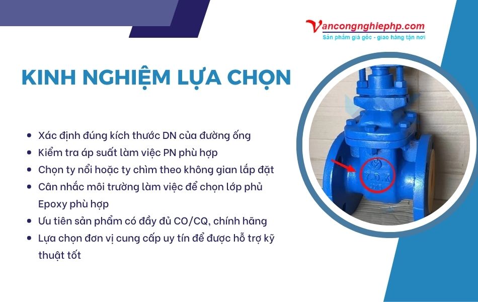 kinh nghiệm mua van cổng ydk