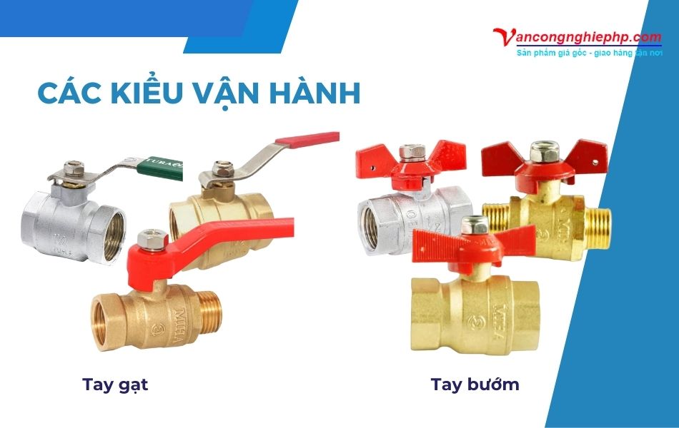 phân loại van bi miha theo kiểu vận hành