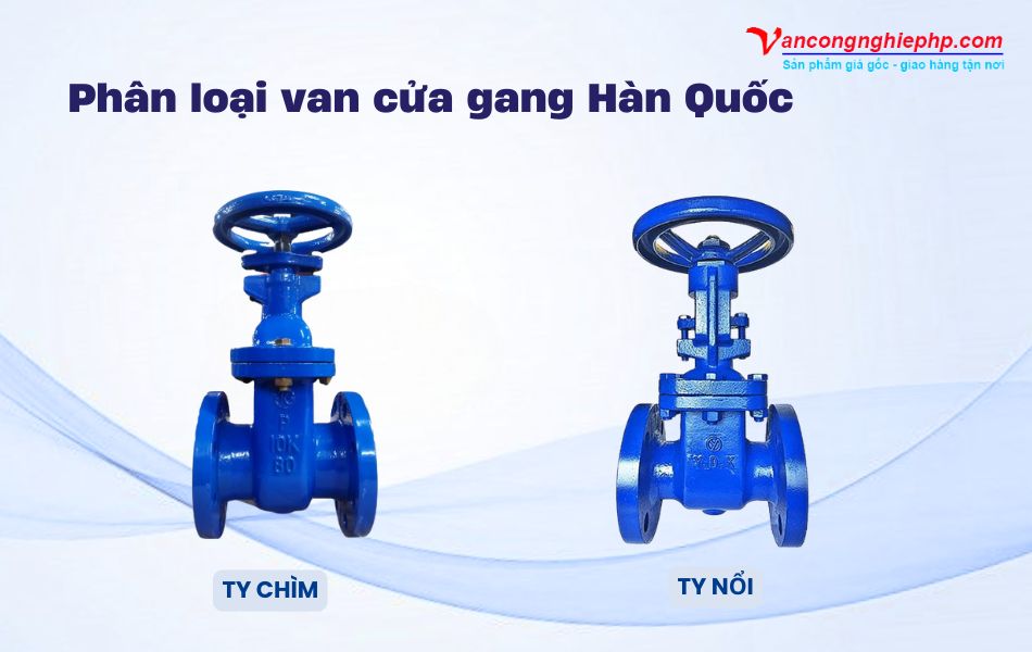 Phân loại van cổng gang Hàn Quốc theo thiết kế trục ty