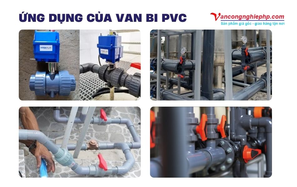ứng dụng van bi nhựa pvc