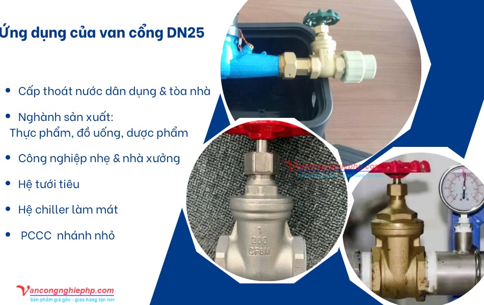 ứng dụng van cổng dn25