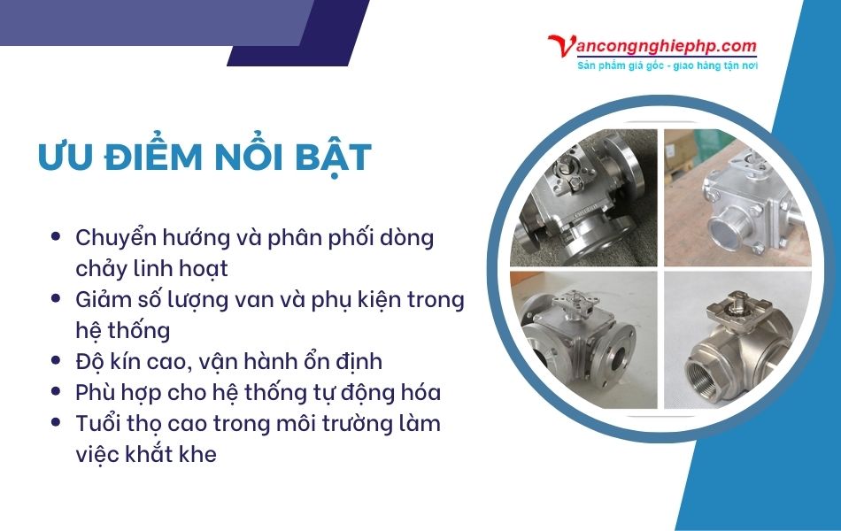 ưu điểm van bi 4 ngã