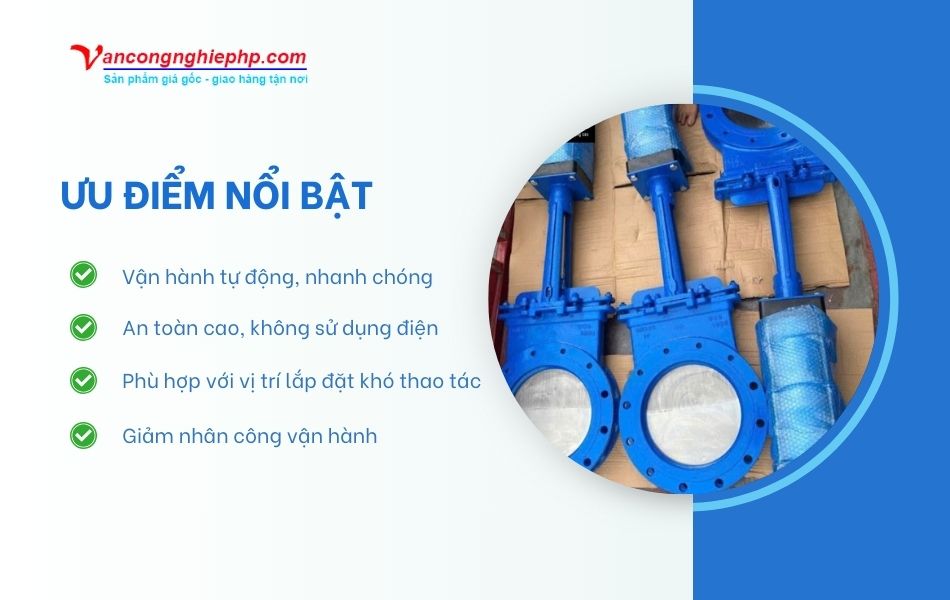 ưu điểm van cổng điều khiển khí nén