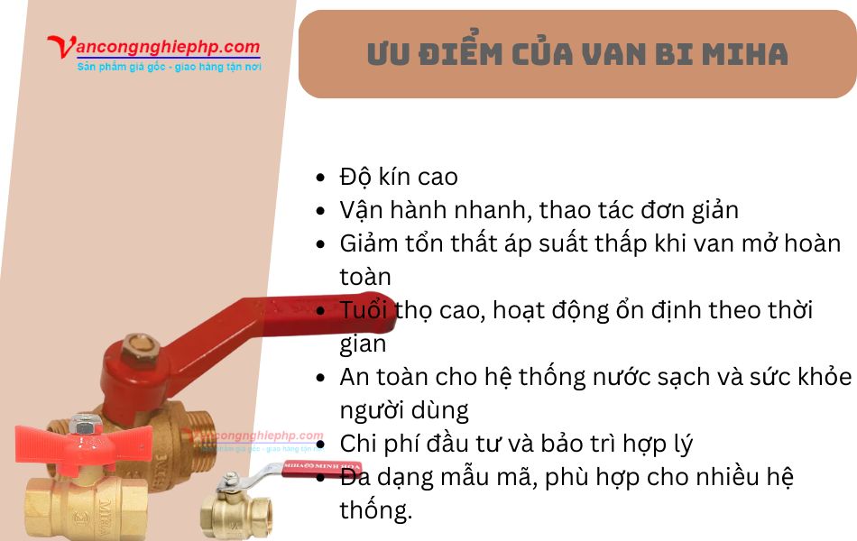 ưu điểm van bi miha