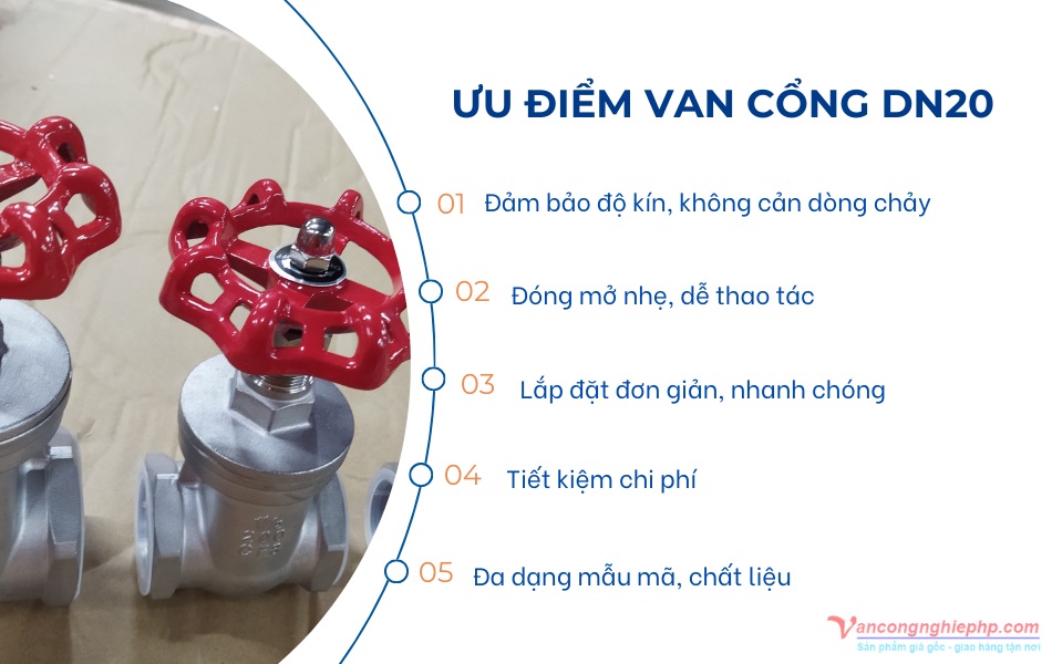 ưu điểm van cổng dn20