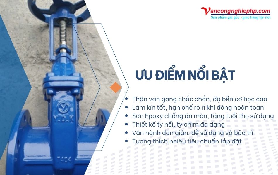 ưu điểm van cổng ydk