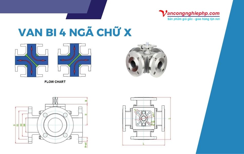 Van bi 4 ngã dạng chữ X