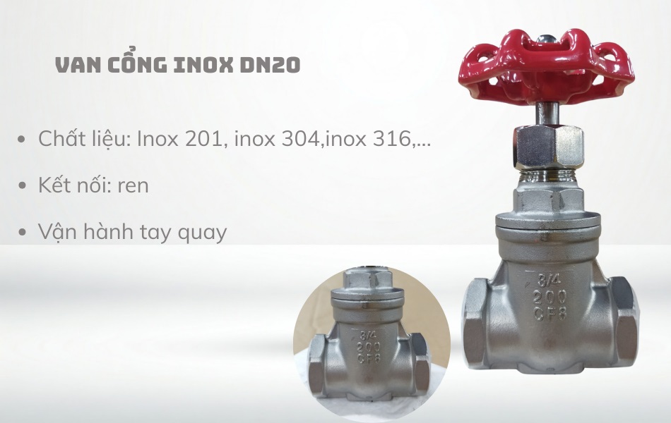 van cổng inox dn20