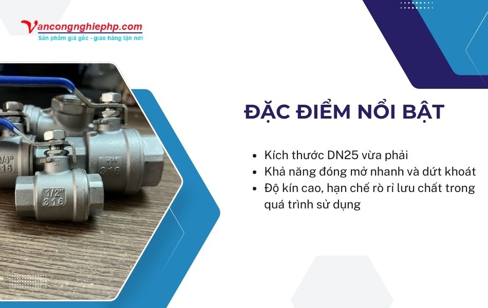đặc điểm nổi bật của van bi dn25