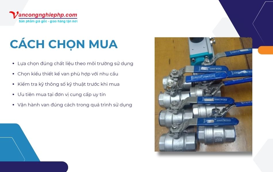 cách chọn mua van bi arita