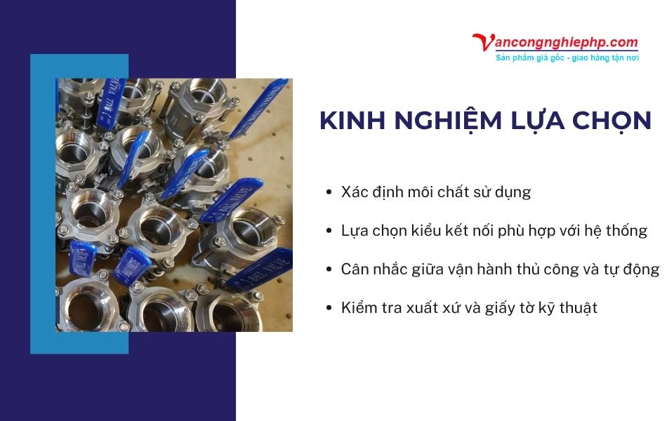 kinh nghiệm lựa chọn van bi dn50