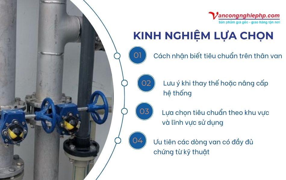kinh nghiệm lựa chọn van bướm theo tiêu chuẩn
