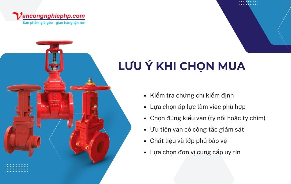 lưu ý khi chọn mua van cổng chữa cháy