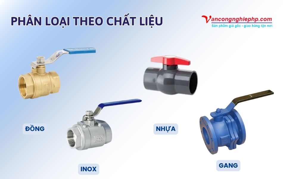 Phân loại van bi kích thước DN32 theo chất liệu