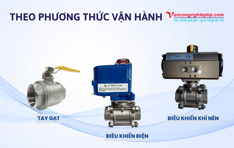 Phân loại van bi DN50 phi 60 theo vận hành