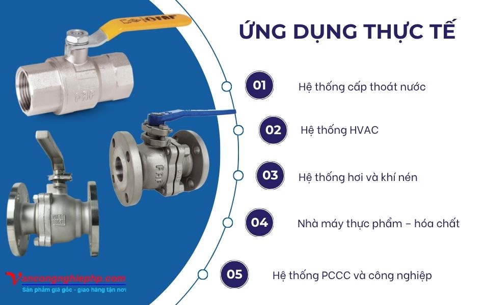 ứng dụng van bi dn65