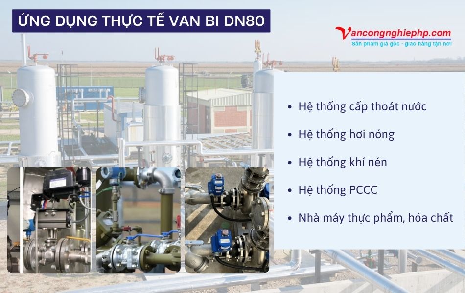 ứng dụng van bi dn80