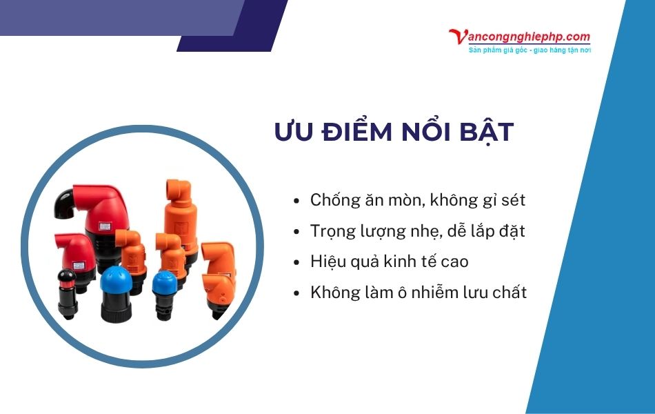 ưu điểm van xả khí nhựa