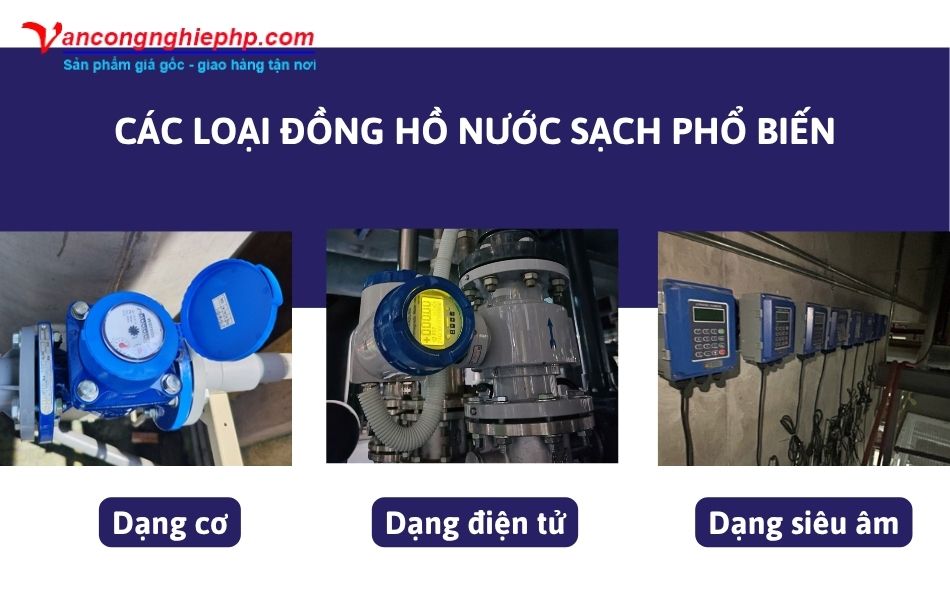 các mẫu đồng hồ nước trong giải pháp chống thất thoát nước sạch