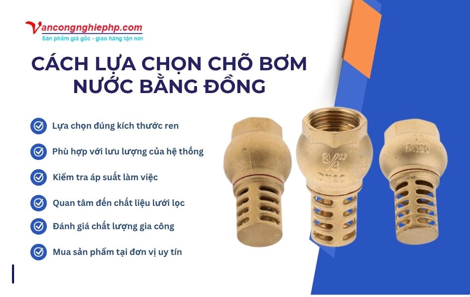 cách lựa chọn chõ bơm nước bằng đồng