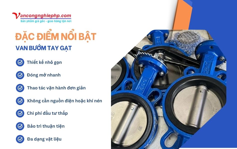ưu điểm nổi bật van bướm tay gạt