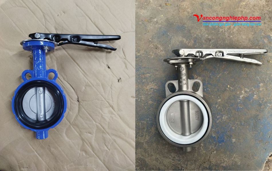 hình ảnh thực tế van bướm tay gạt