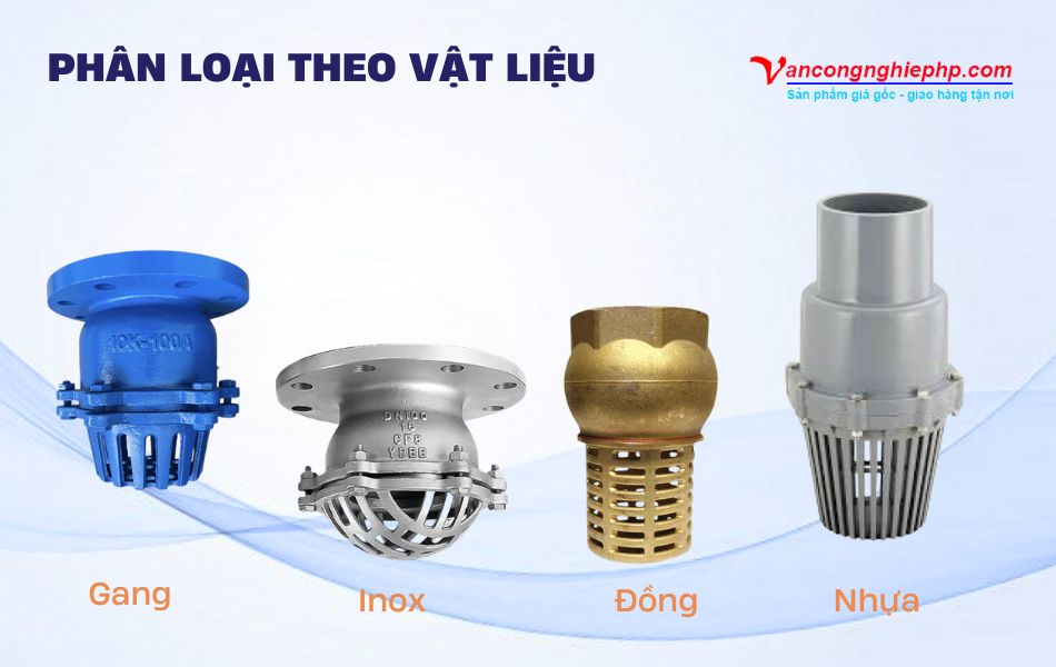 Phân loại chõ bơm theo vật liệu chế tạo