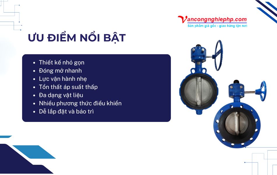 ưu điểm nổi bật van bướm dn300