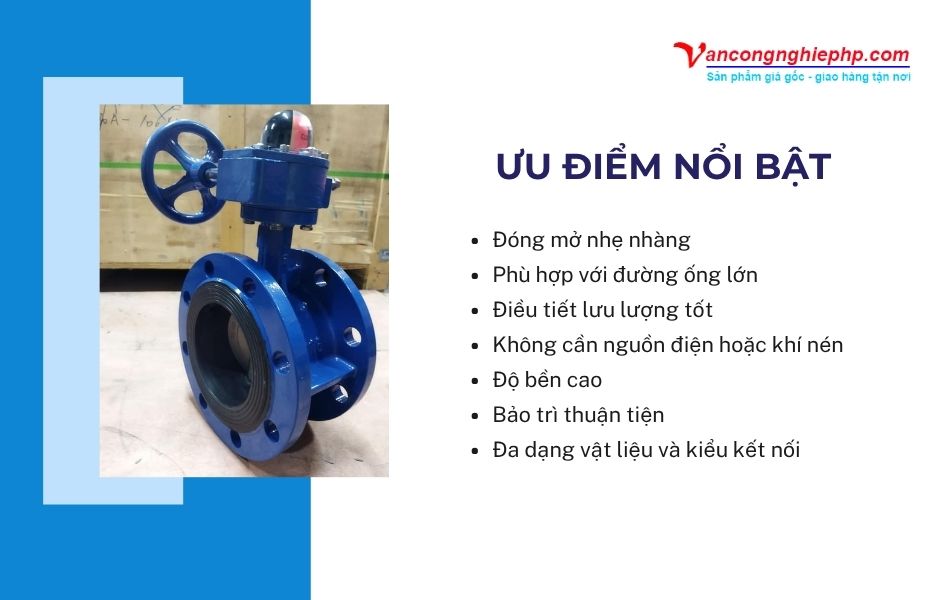 ưu điểm nổi bật van bướm tay quay