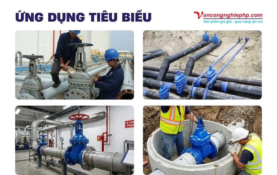 ứng dụng van cổng bb dn350