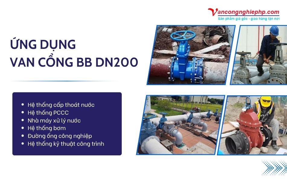 ứng dụng van cổng bb dn200