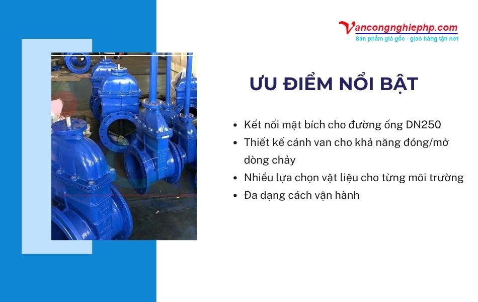 ưu điểm nổi bật của van cổng bb dn250